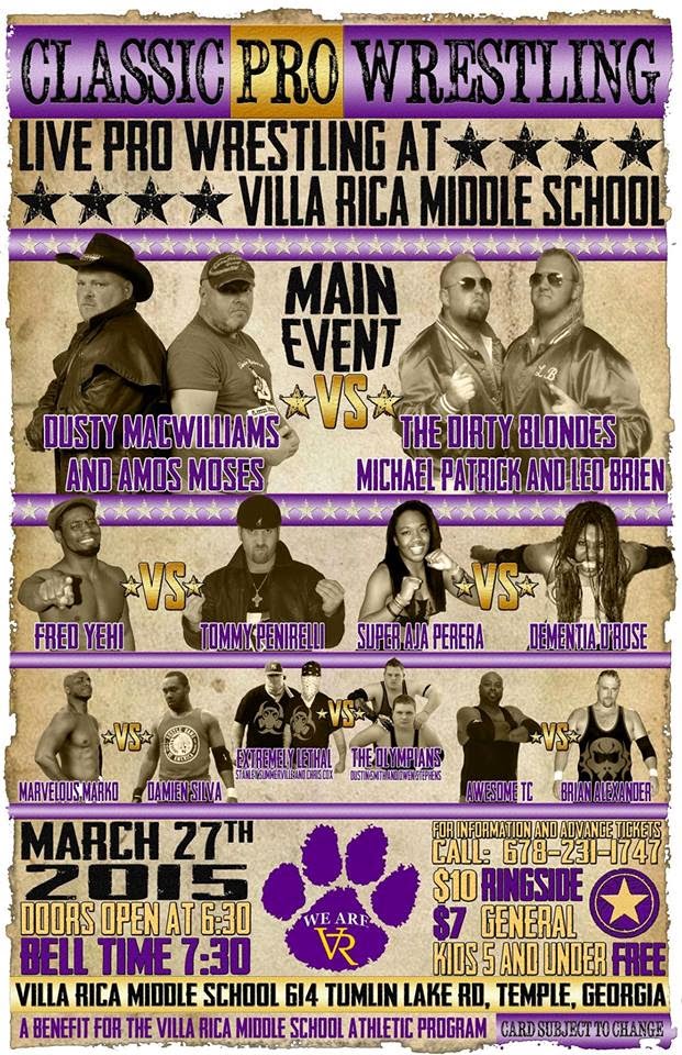 Classic Pro Wrestling, 03/27/15, in Temple, GA