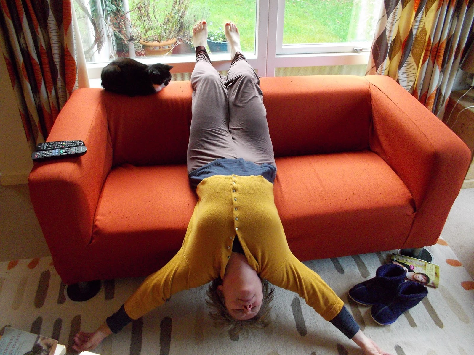 sofa yoga be a couch potato Yoga With Your Slippers On