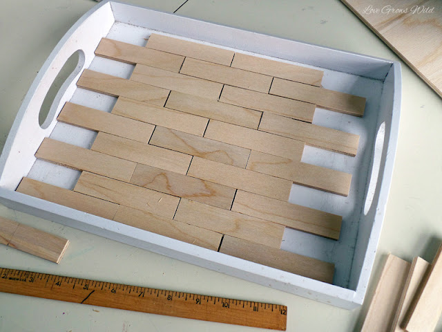 LoveGrowsWild.com | Learn how to take a simple wood tray from plain and boring to fun and fabulous with this easy tutorial! 