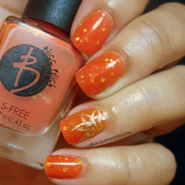 swatch of coral expression by bliss polish