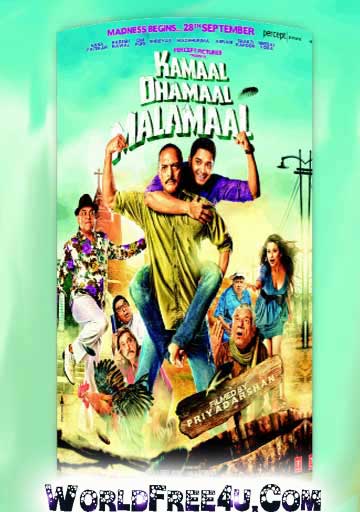 Poster Of Bollywood Movie Kamaal Dhamaal Malamaal (2012) 300MB Compressed Small Size Pc Movie Free Download worldfree4u.com
