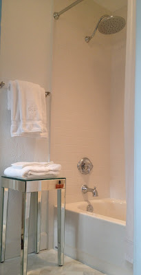 luxe guest bathroom before decor subway tile shower