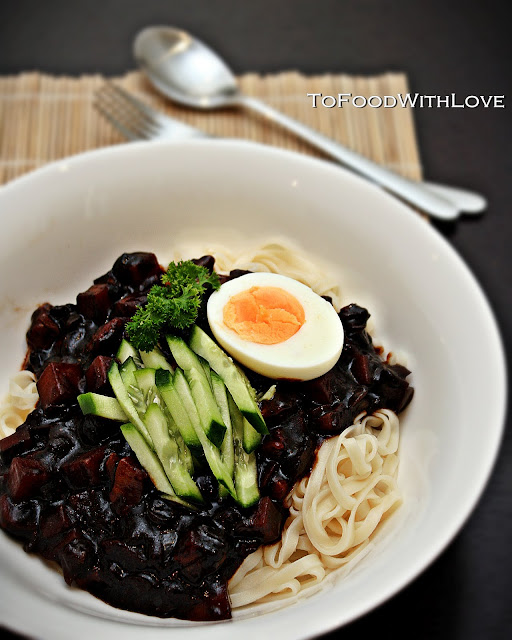 To Food with Love Jjajangmyun (Noodles in Black Bean Sauce)