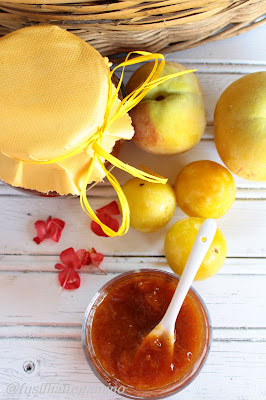 marmellata di prugne gialle, albicocche e banane