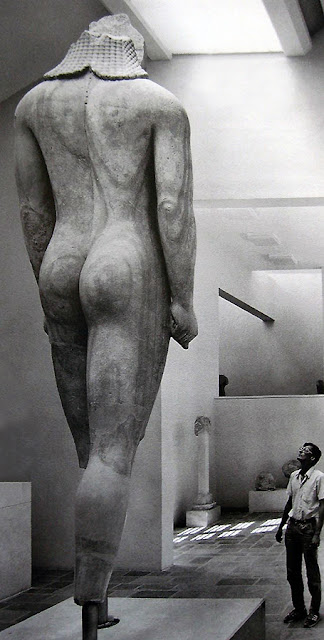 Colossal Kouros of Samos - height 4.75 m, marble from Sanctuary of Hera in Samos Island,  Archaic Period, circa 590-580 BC