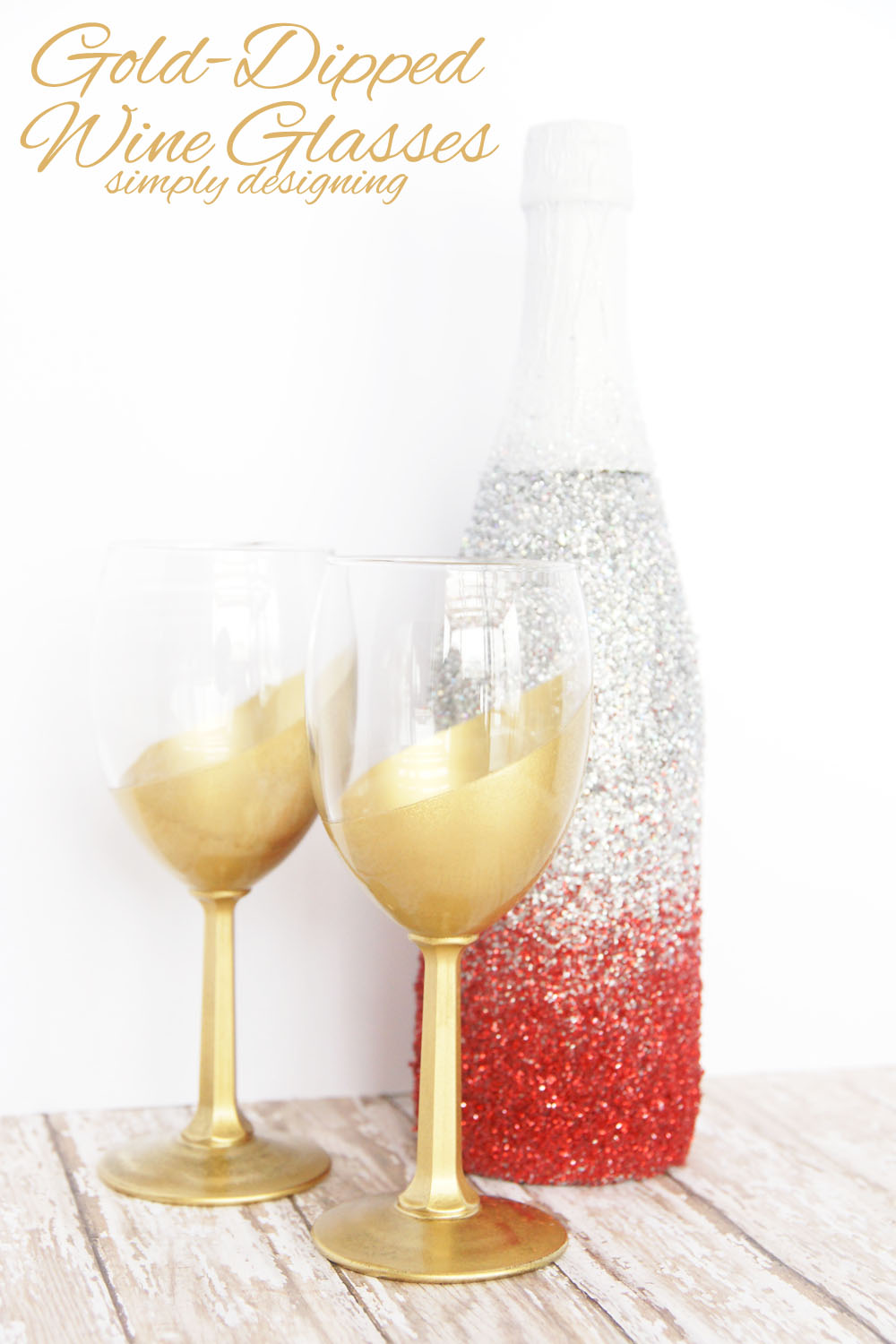 Gold-Dipped Wine Glasses | #gold #golddipped #glasses #diy #craft