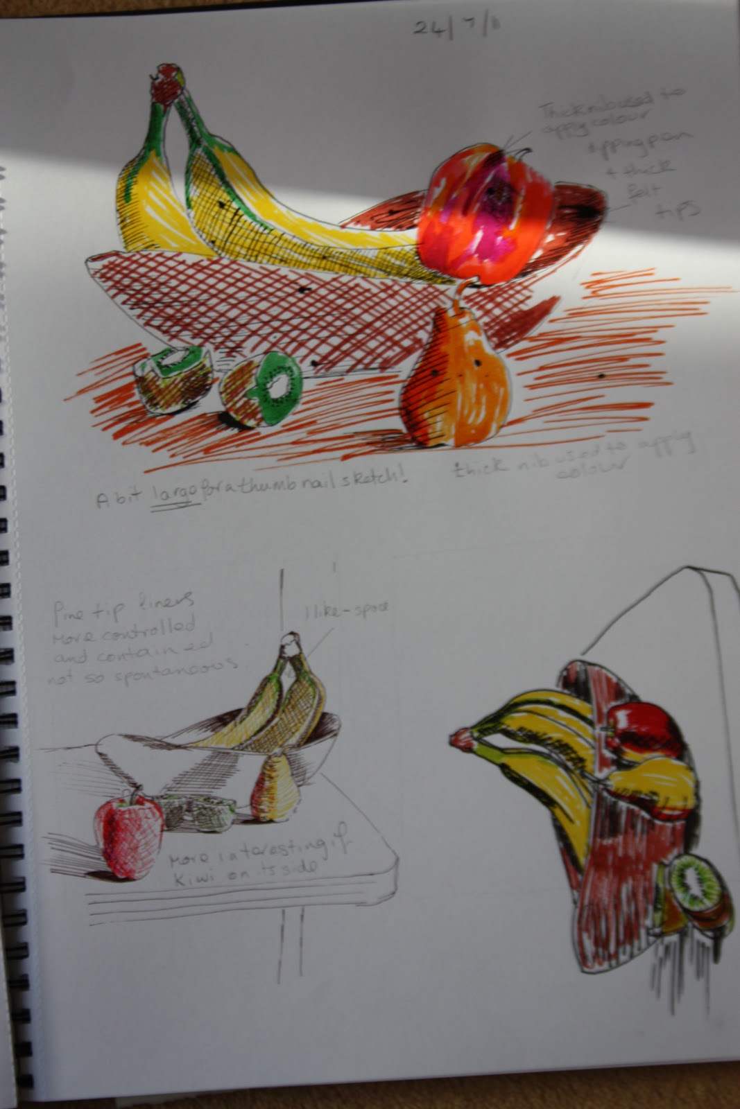 Jayne's Learning Log: Drawing Fruit and Vegetables in Colour