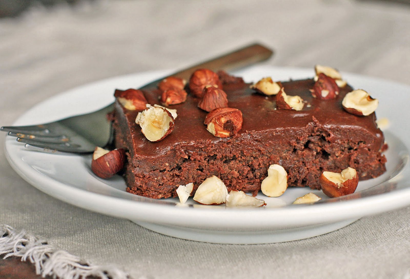 Toasted Hazelnut Fudge Cake with Mocha Glaze, Naturally GlutenFree