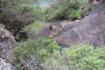 Climbing down Kalang Falls