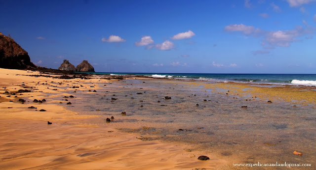 Praia do Boldró na maré baixa