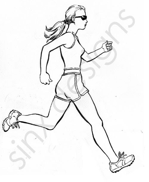 Running girl pencils inked | Sinx Designs