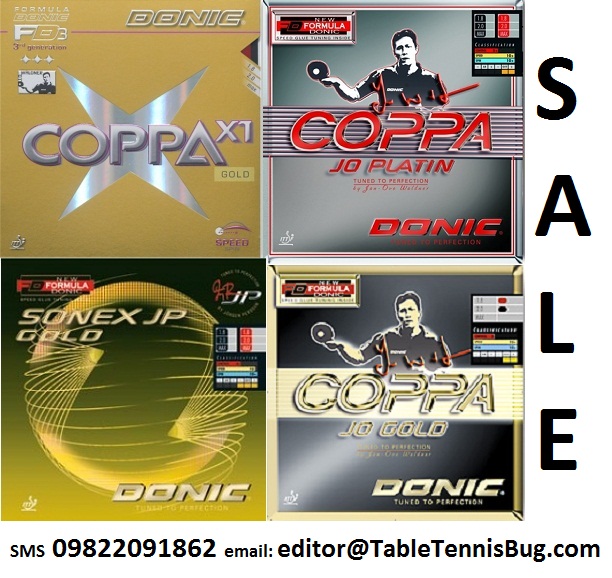 Table Tennis Bug Classic Donic Rubbers Coppa Gold, Sonex, X1, Platinum