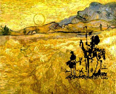 Miguel de Cervantes y el Quijote de la Mancha DON+QUIJOTE+Y+SANCHO+DE++VICEN+VAN+GOGH