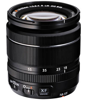 Fujifilm XF 18-55mm f 2.8-4 R LM OIS zoom lens. Photo courtesy of www.bhphotovideo.com