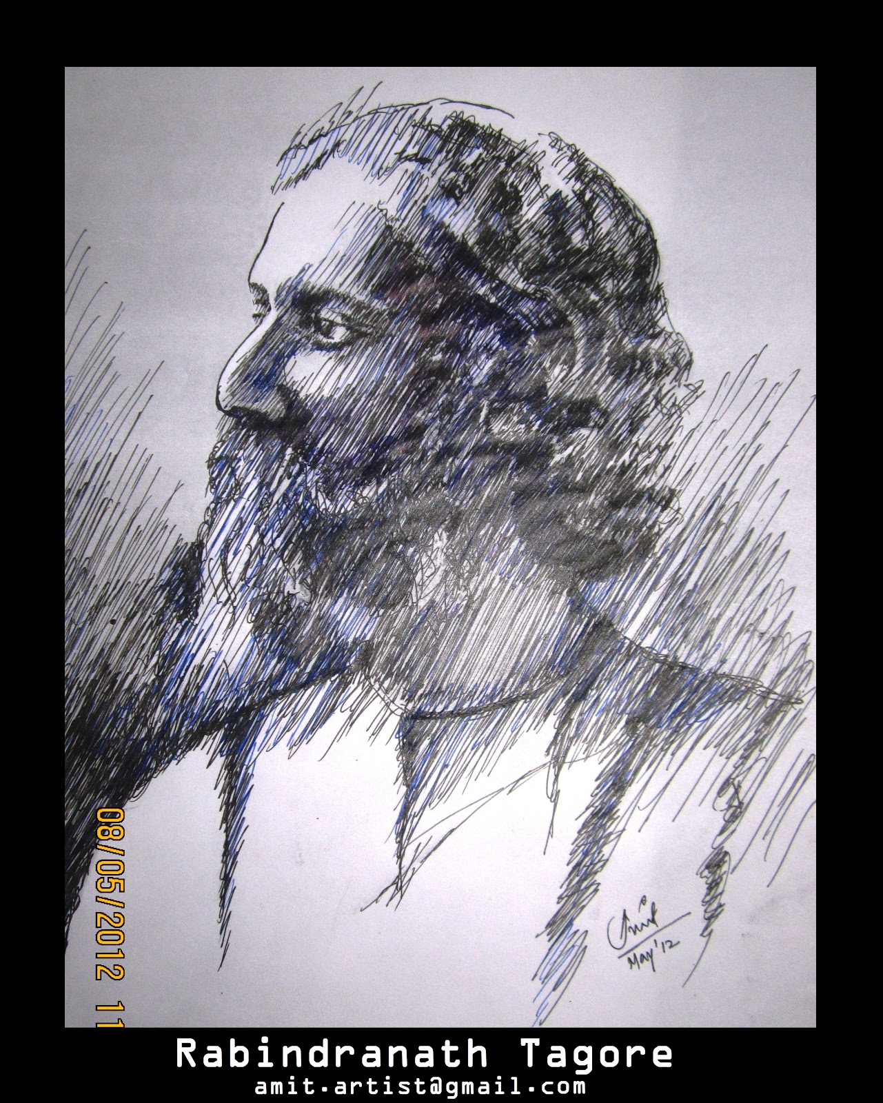 Artist's Blog: Ball Pen Sketch : Rabindranath Tagore