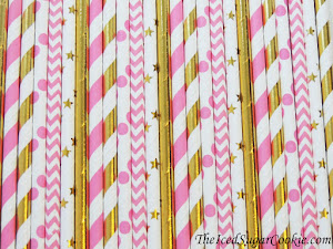 Mermaid Pink And Gold Straws