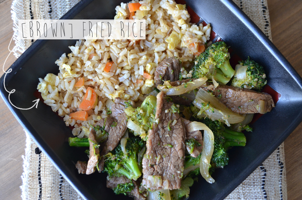 homemade beef w/ broccoli & [brown] fried rice Fit Foodie Finds