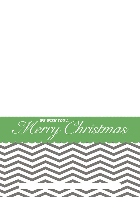 Free printable chevron Christmas card download