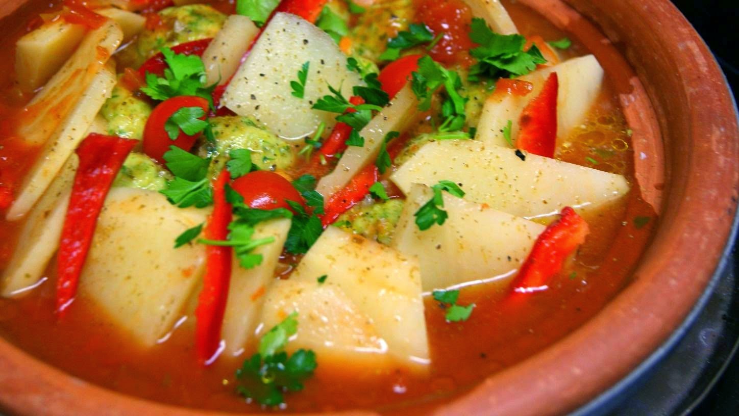 Light Moroccan fishballs tagine with vegetables Fleur d'oranger