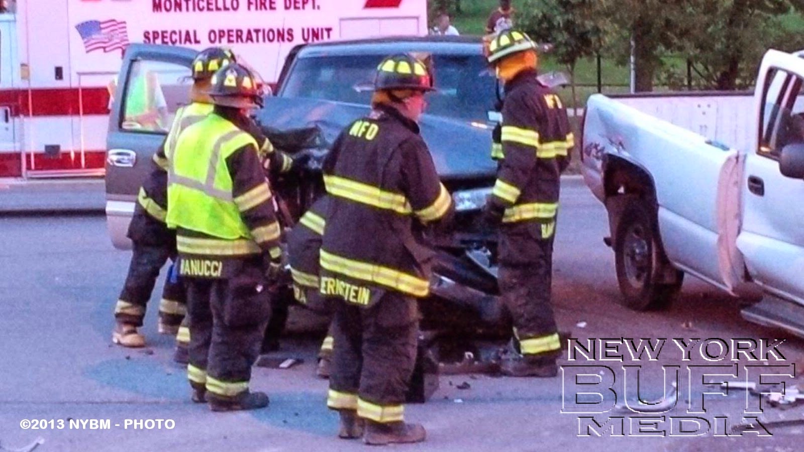 New York Buff Media Monticello FD on scene of a motor vehicle