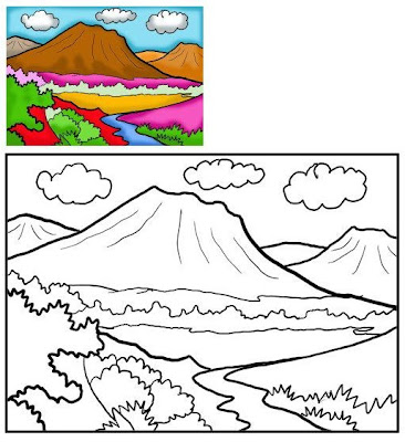 Dibujos para Colorear de montaña