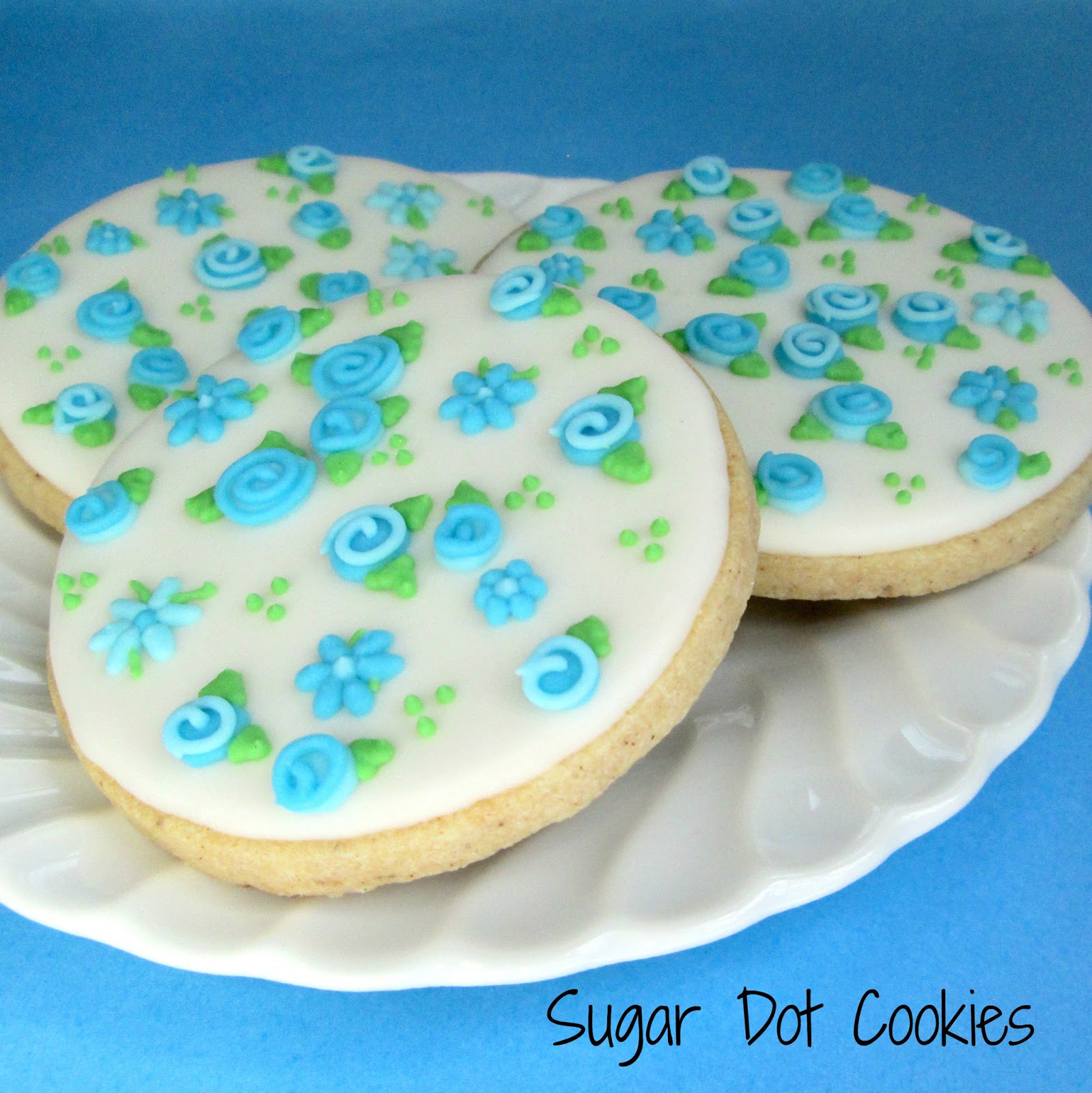 Sugar Dot Cookies Royal Icing Transfer Flowers