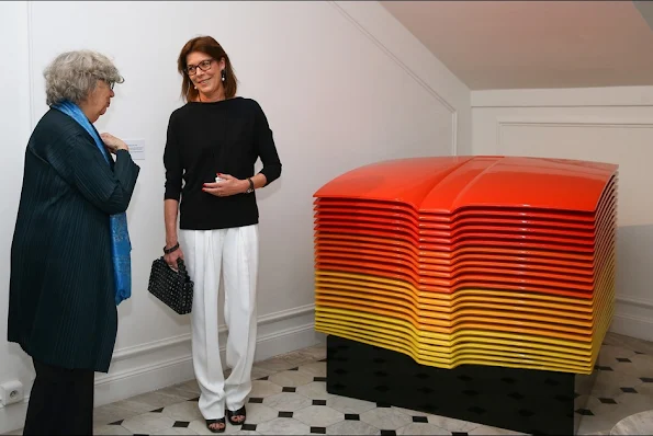 Princess Caroline of Hanover visited 'Construire une collection' or 'Building a Collection' exhibition 