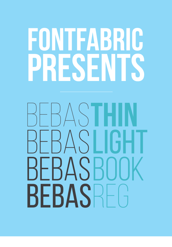 free font, free fonts, commercial use free fonts, bebas neue, thin, light, book, regular