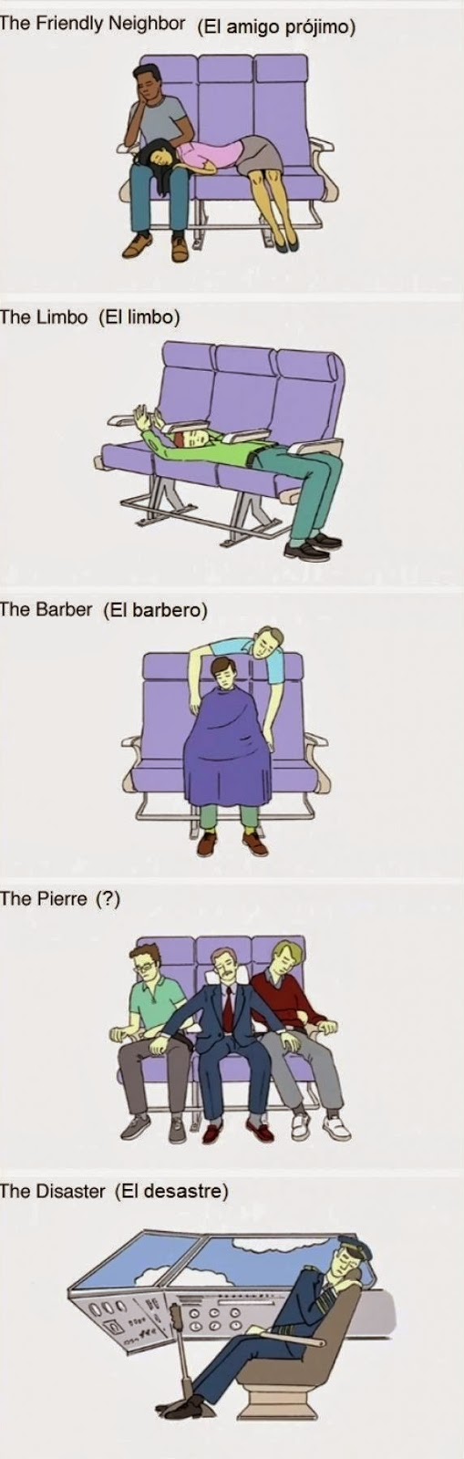 9 posturas para dormir en el avión