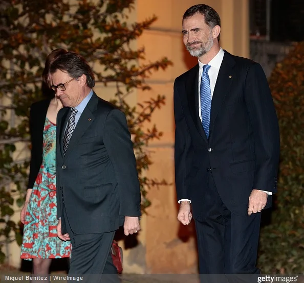 King Felipe VI of Spain and President of Catalonia's regional government Artur Mas attend tthe gala dinner for 'Mobile World Capital Barcelona' and 'GSMA' at the Palau de Pedralbes 