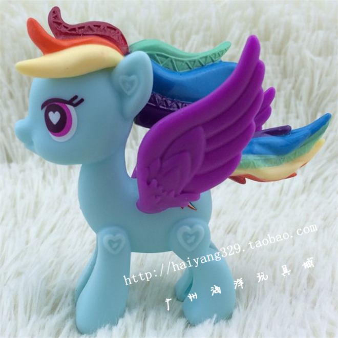 My Little Pony McDonalds Toy Blue Pony Plastic Tail Rainbow Hair