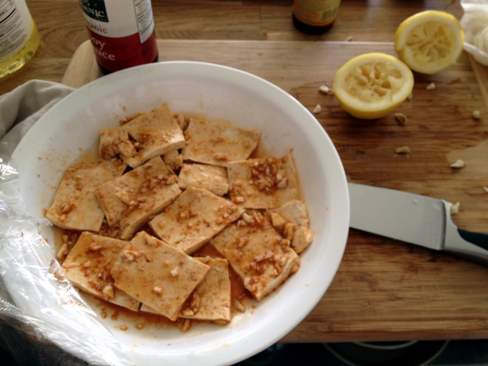 Bourbon and Bleu lemon and garlic tofu banh mi