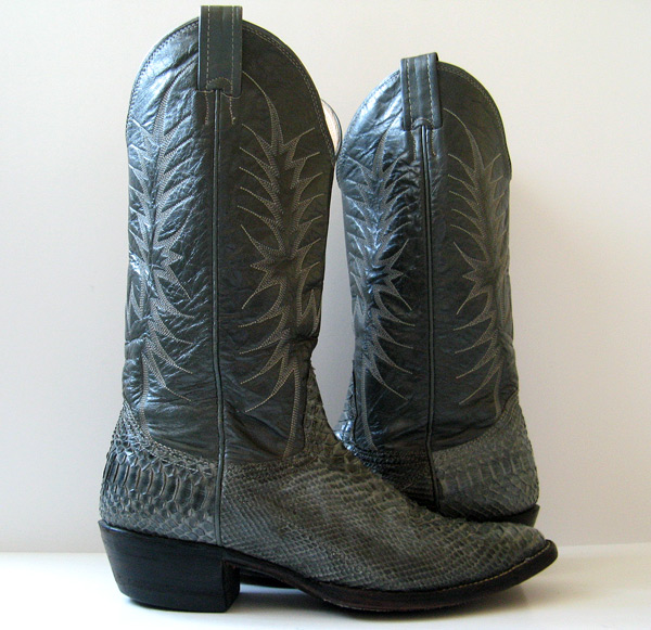NOCONA GRAY SNAKESKIN COWBOY BOOTS WOMENS COWBOY BOOTS SIZE 10