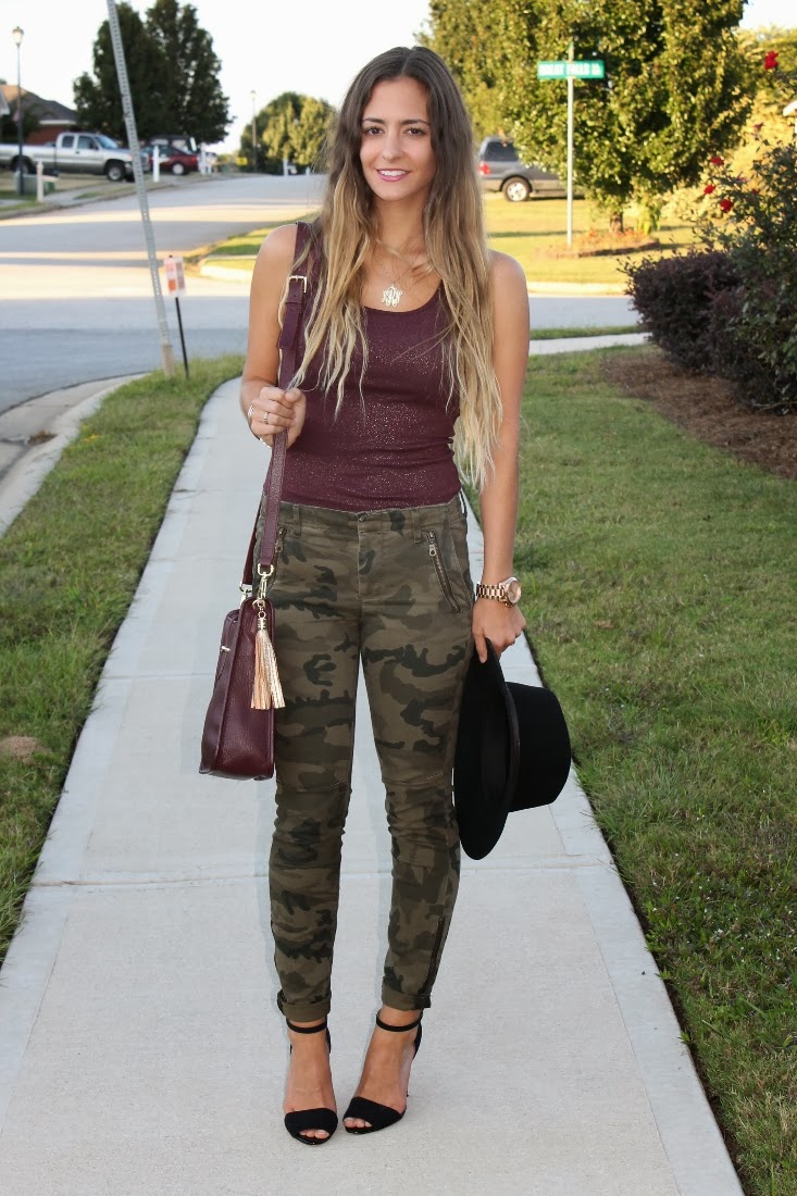 Game Day Outfit Oxblood + Camo