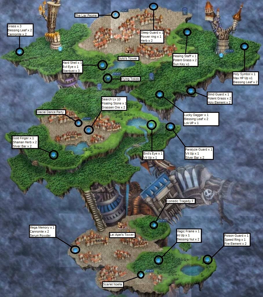 Walkthroughs Cross Edge soul location maps for Brosste SPOILER ALERT!!!