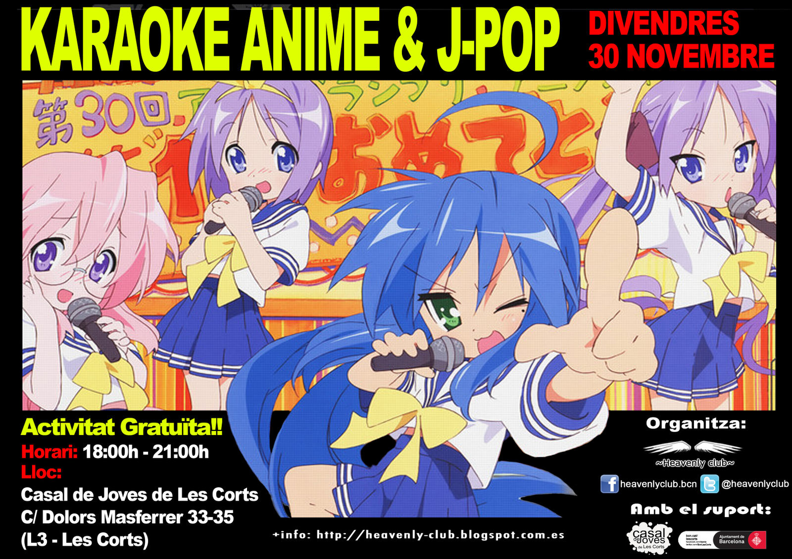 ~ Heavenly Club ~: Viernes 30 de Noviembre: KARAOKE Anime & J-pop
