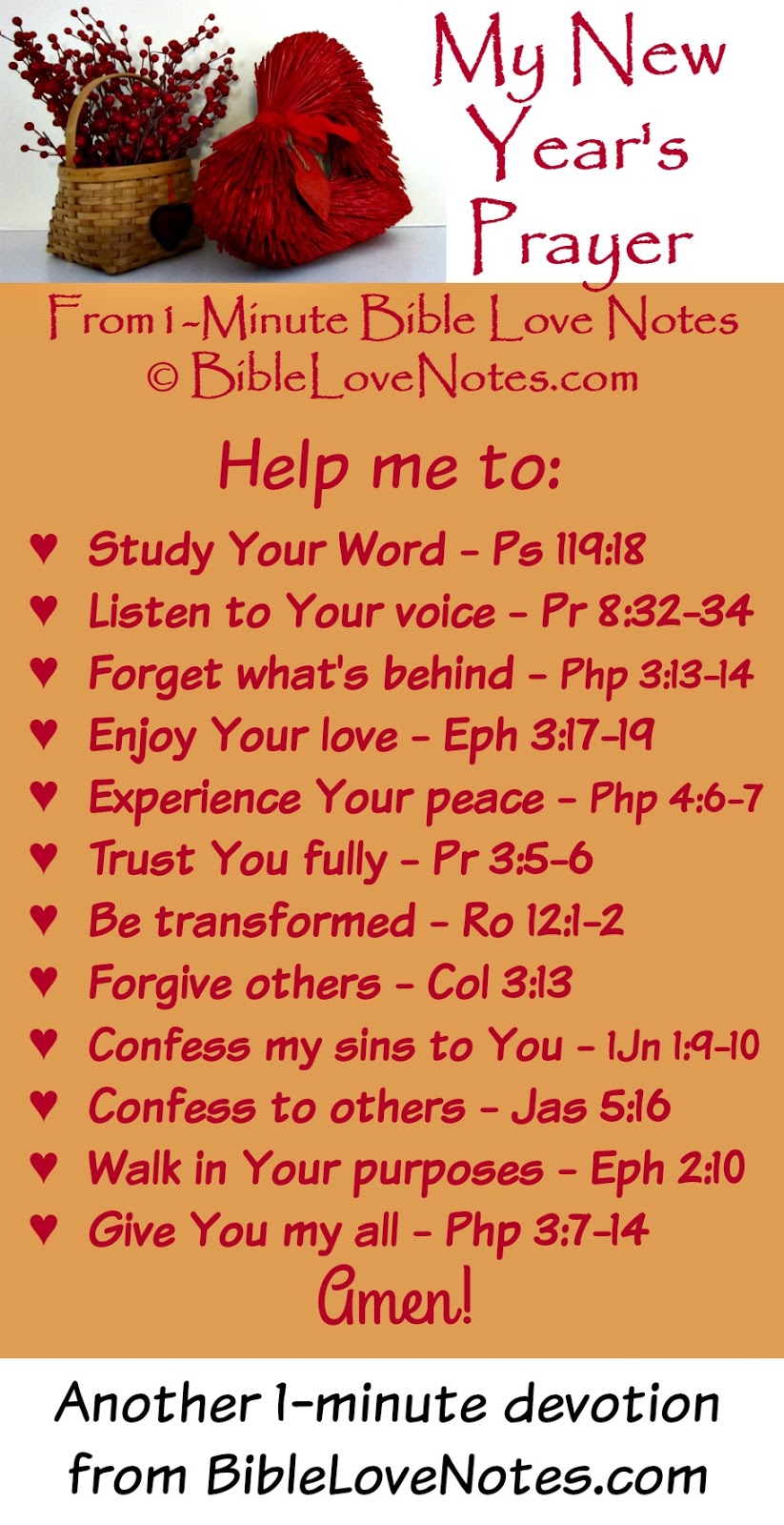 1Minute Bible Love Notes My New Year's Prayer