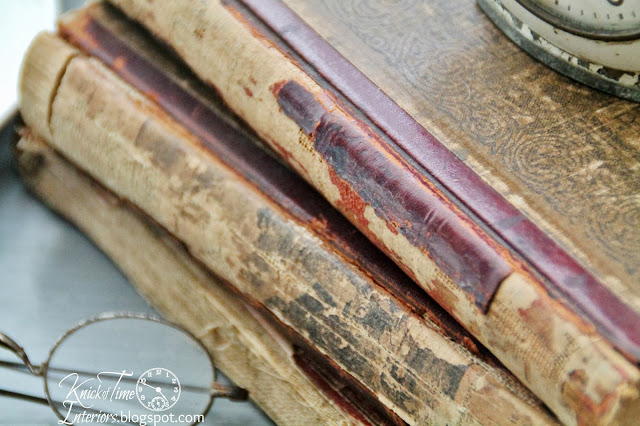 Antique Tattered Aged Books via http://knickoftimeinteriors.blogspot.com/ Antique Tattered Aged Books via http://knickoftimeinteriors.blogspot.com/