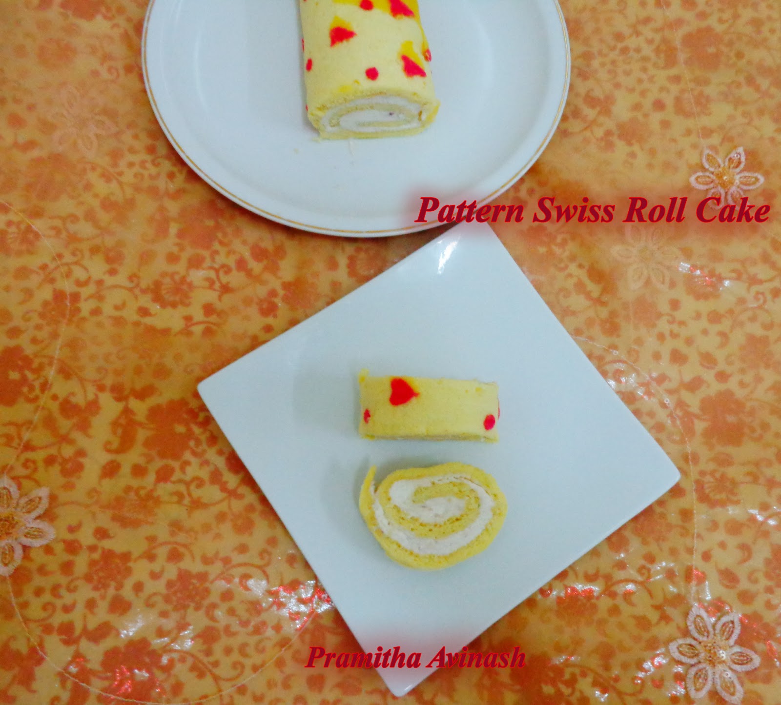 Pramitha Love Cooking!!!!! Pattern Swiss Roll Cake