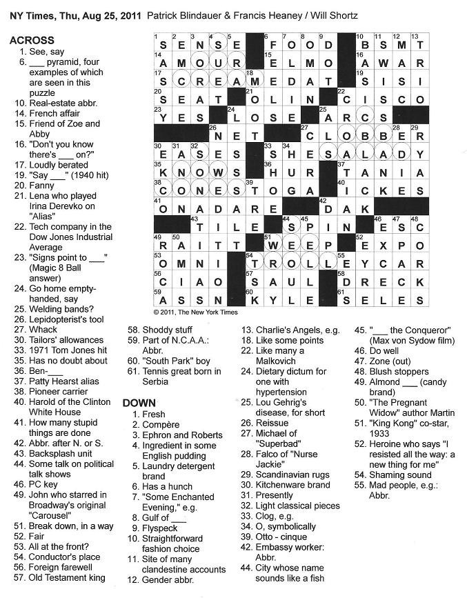 french crossword