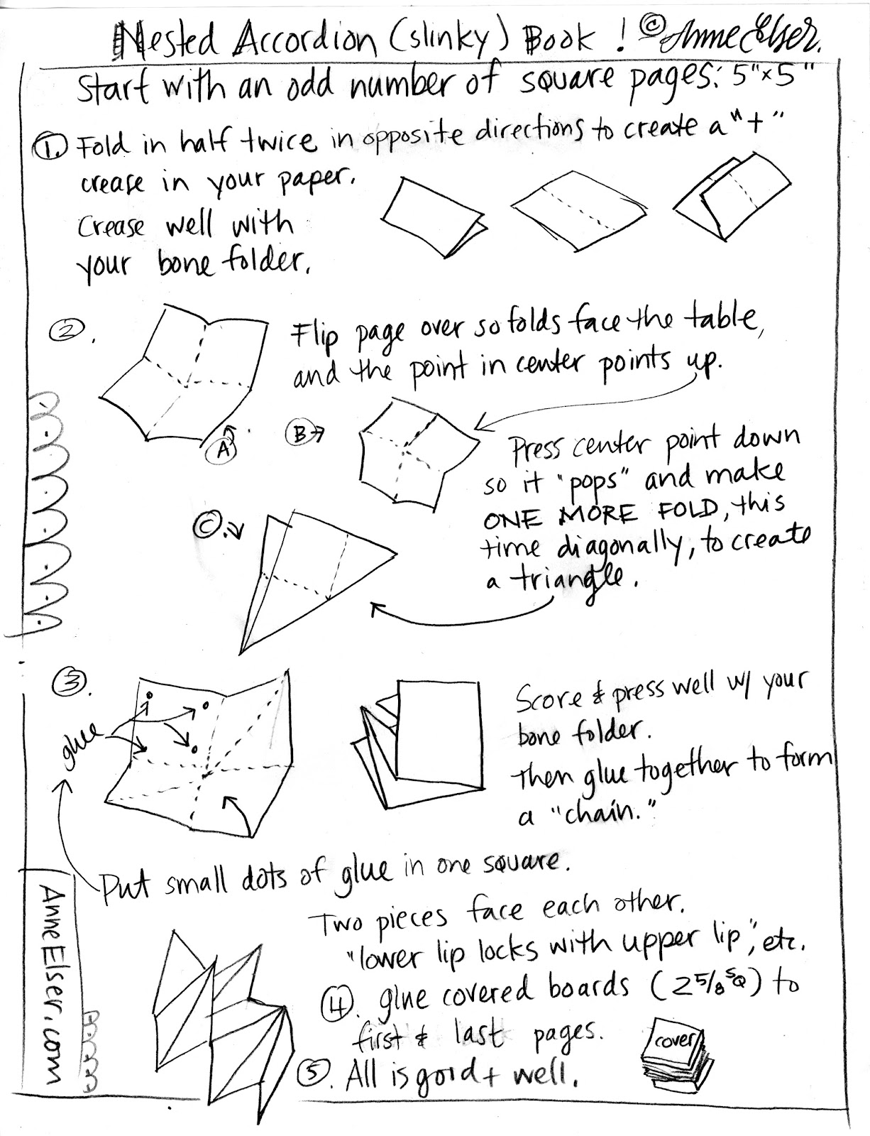 Anne Elser Nested Accordion (Slinky Book) Instructions!