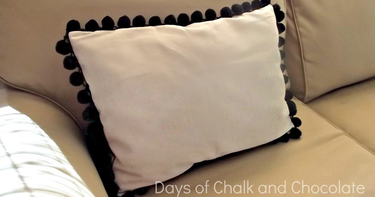 Ball Fringe Pillow Tutorial Days of Chalk and Chocolate