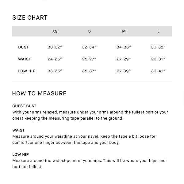 Sweaty Betty Size Chart