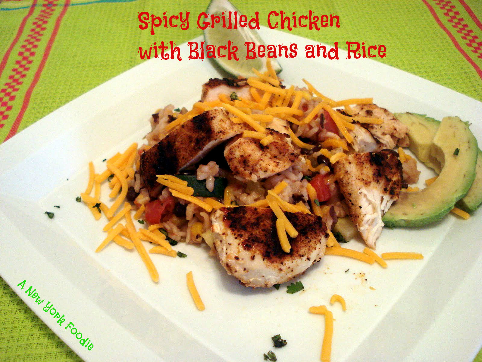 Spicy Grilled Chicken with Baja Black Beans and Rice | A New York Foodie