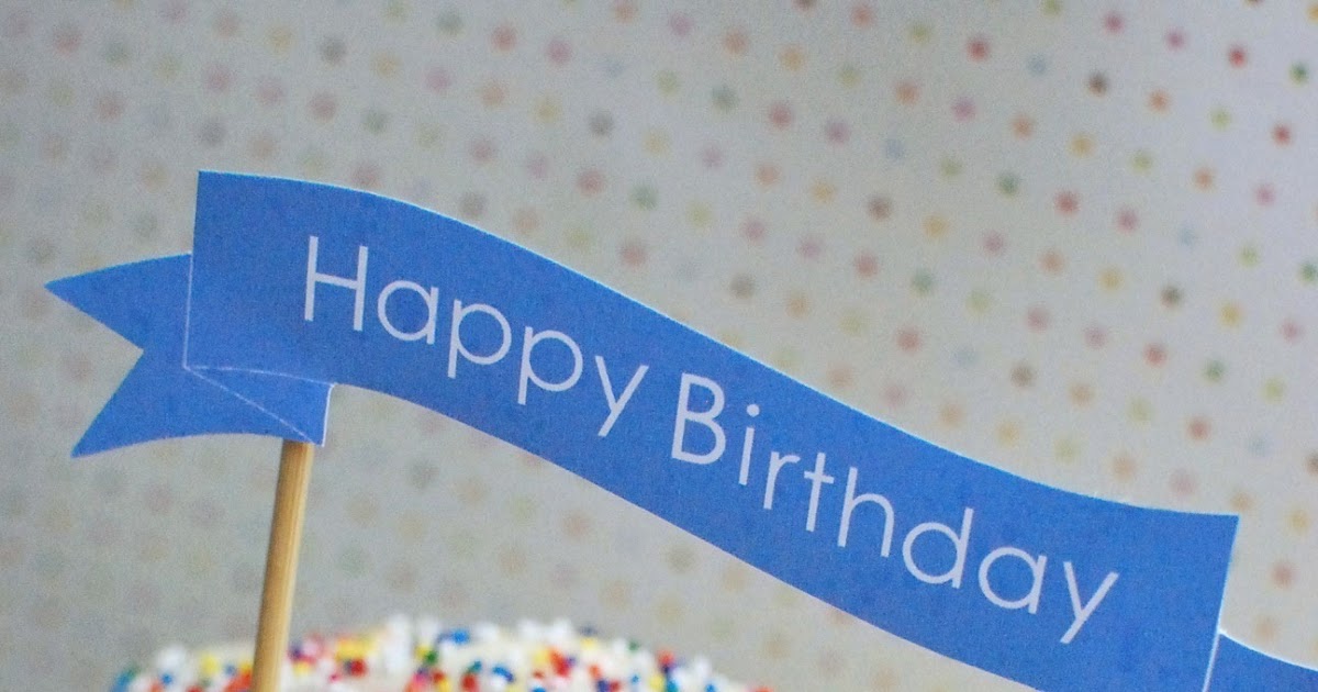 blue happy birthday banner