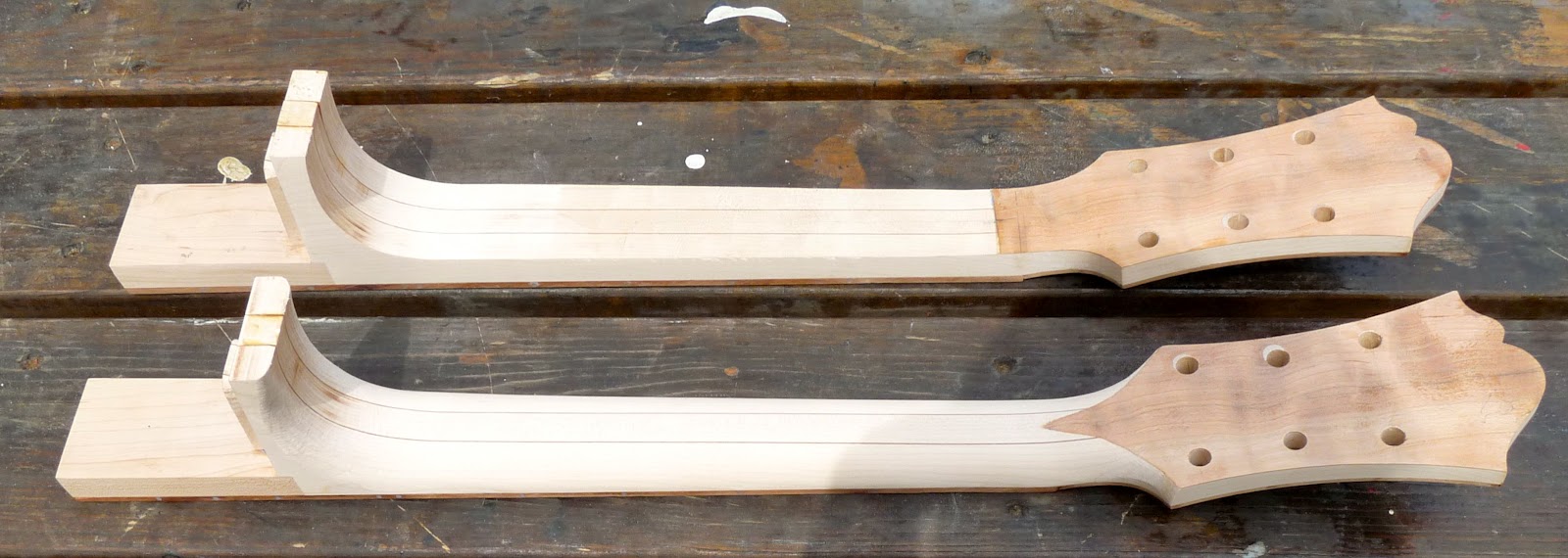 Bob's Archtop Guitar Build Shaping and Fitting the Necks