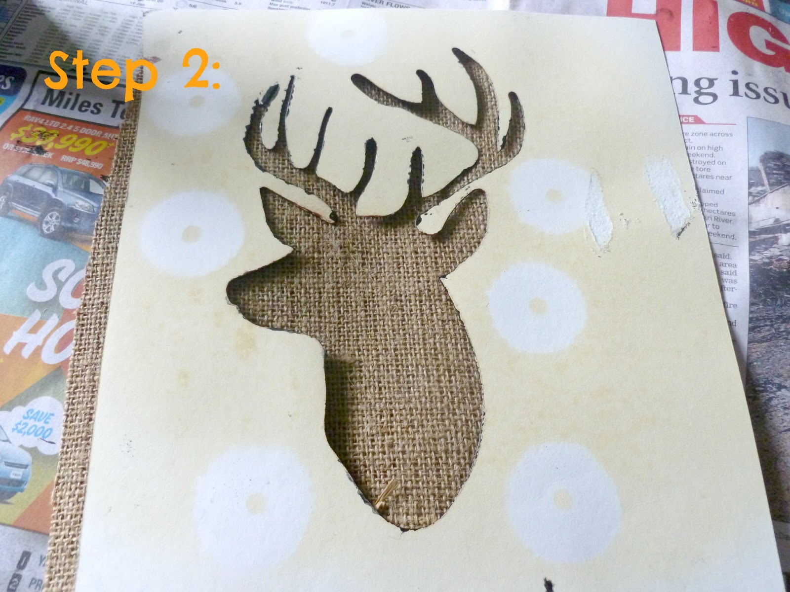 On A Crafty Adventure Tutorial How to paint on Burlap