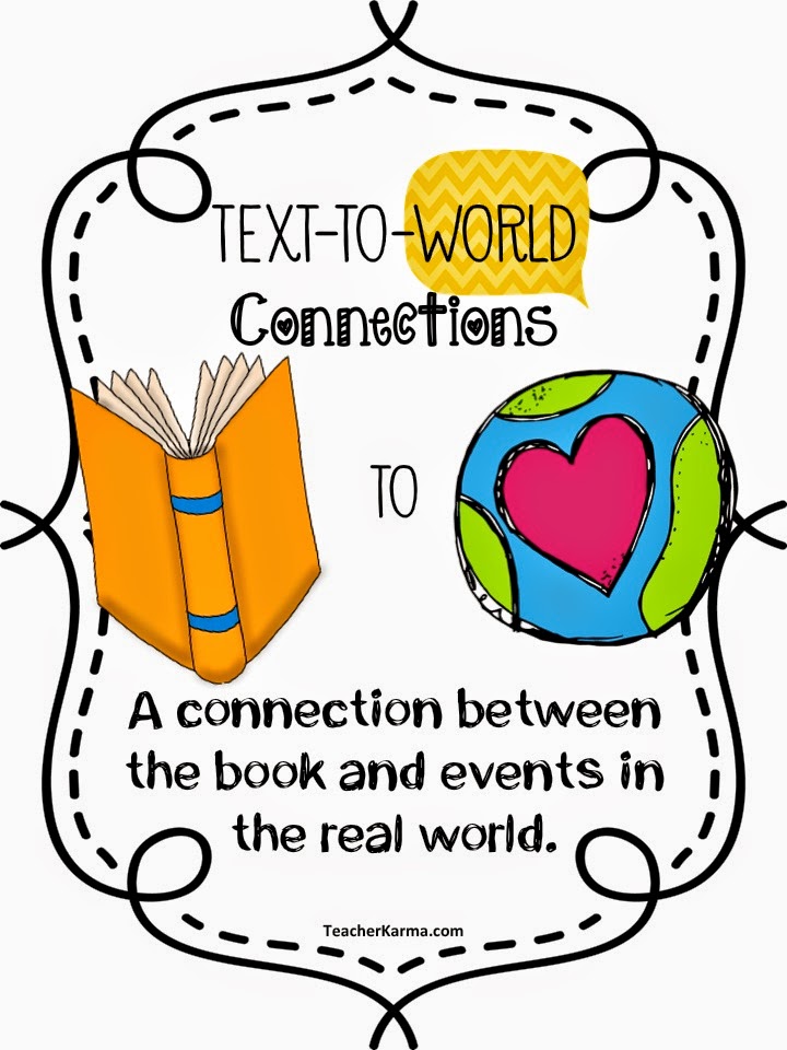 Making connections to text.  teacherkarma.com