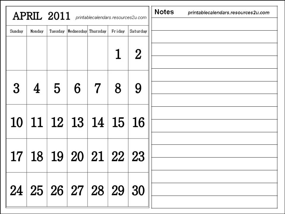 april 2011 calendar printable free. april 2011 calendar printable