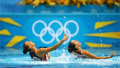 nadine brandl and livia lang of Austria compete in the swimming